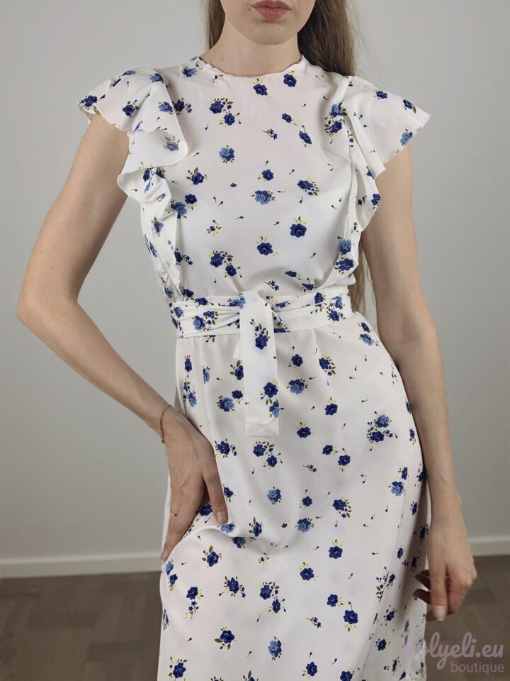 Suvine midi kleit, valge - Pilt 3