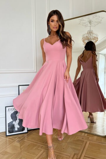 Midi õhtukleit, roosa