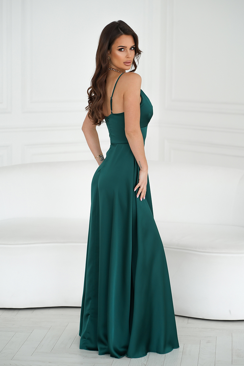 Lõhikuga maksikleit, roheline