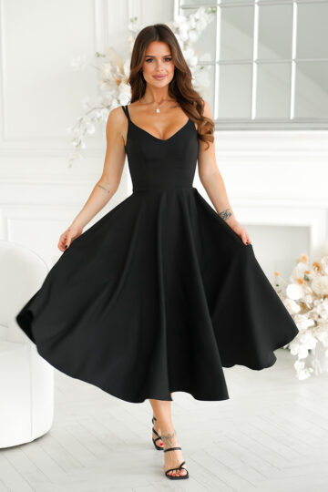 Midi õhtukleit, must