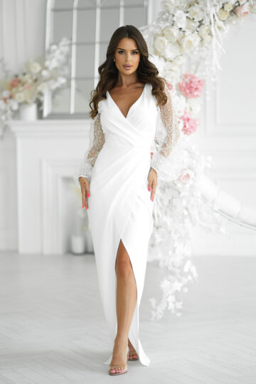 Elegantne maksikleit, valge