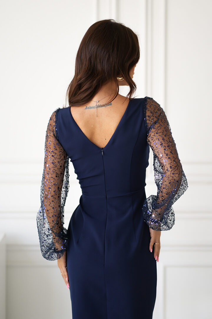 Elegantne maksikleit, tume sinine