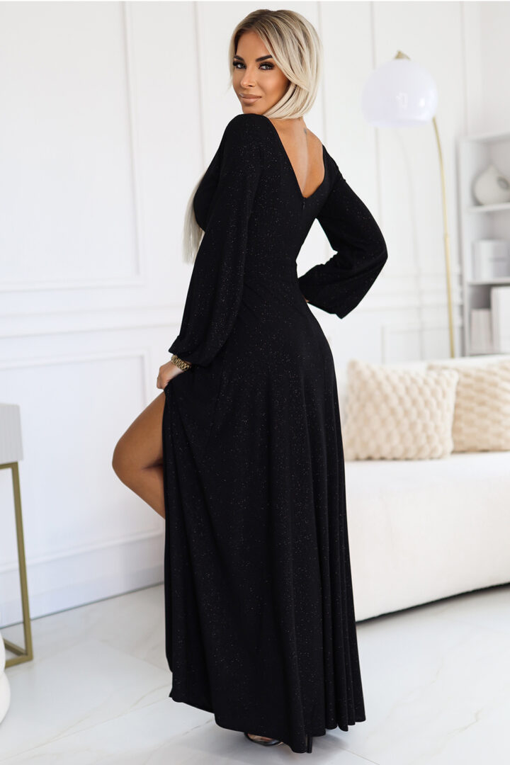 Sparkling maxi dress, black