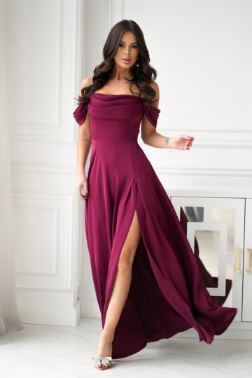 Avatud õlgadega maksikleit, punane