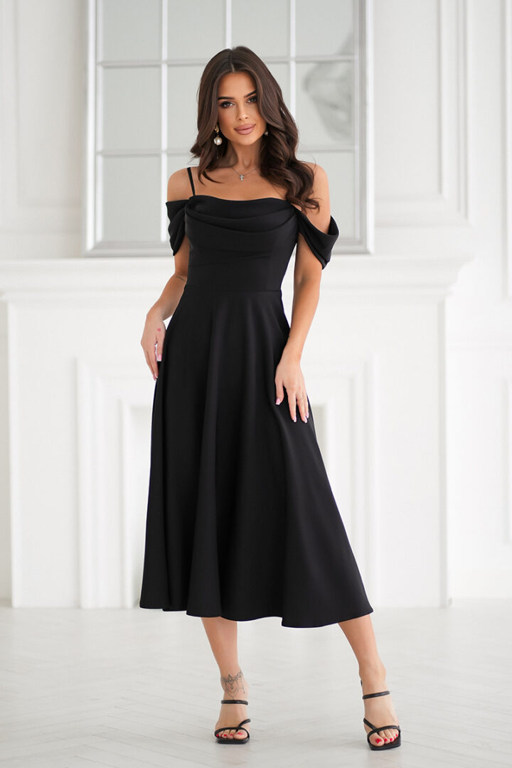 Romantiline midikleit, must