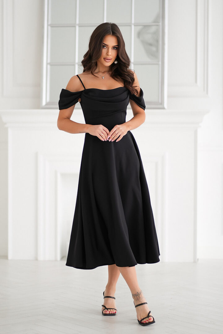 Romantiline midikleit, must