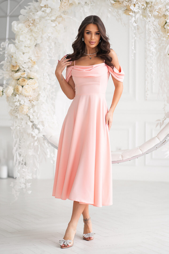 Romantiline midikleit, roosa