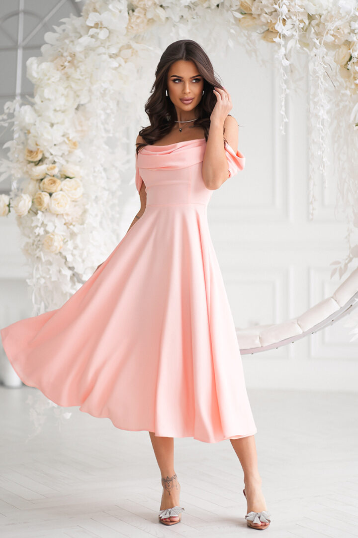 Romantiline midikleit, roosa