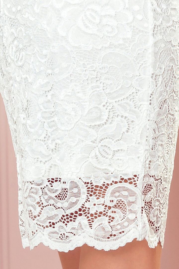 Lace evening dress, white