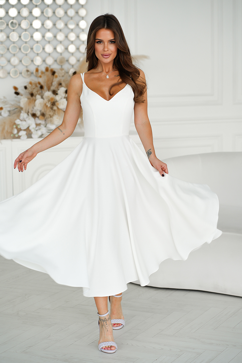 Midi õhtukleit, valge