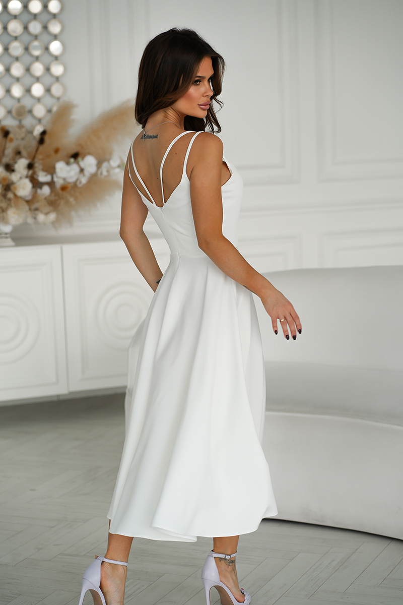 Midi õhtukleit, valge