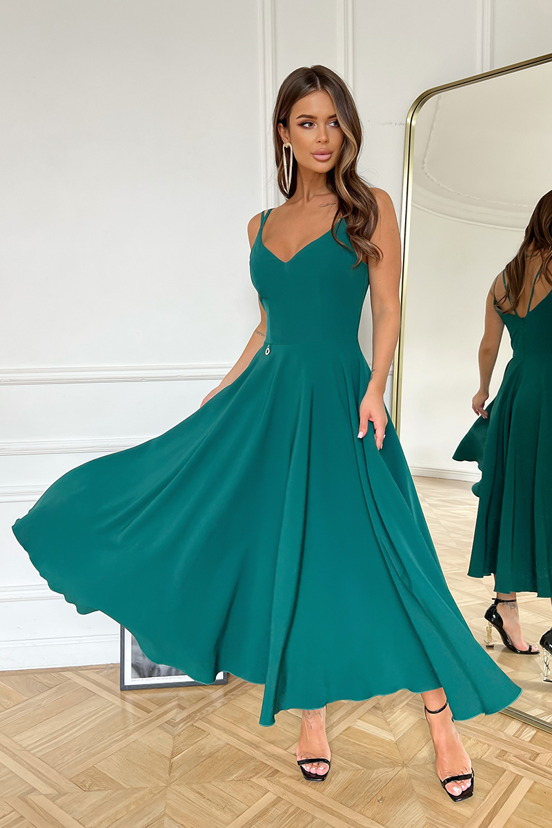 Midi õhtukleit, roheline