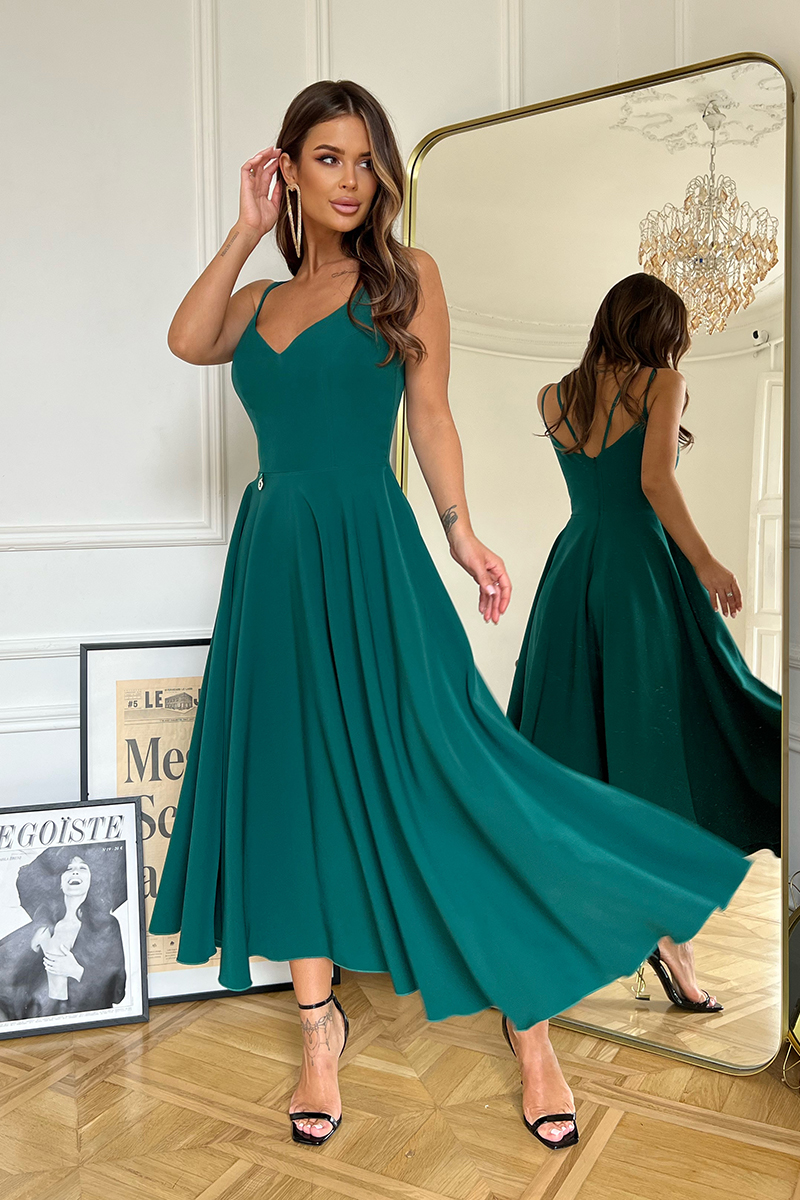 Midi õhtukleit, roheline