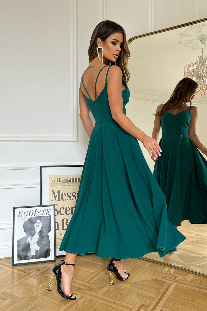 Midi õhtukleit, roheline