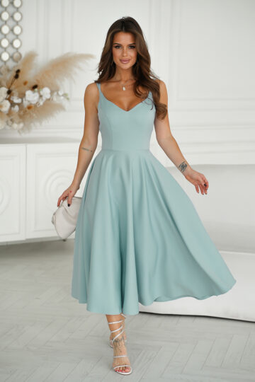 Midi õhtukleit, hele roheline