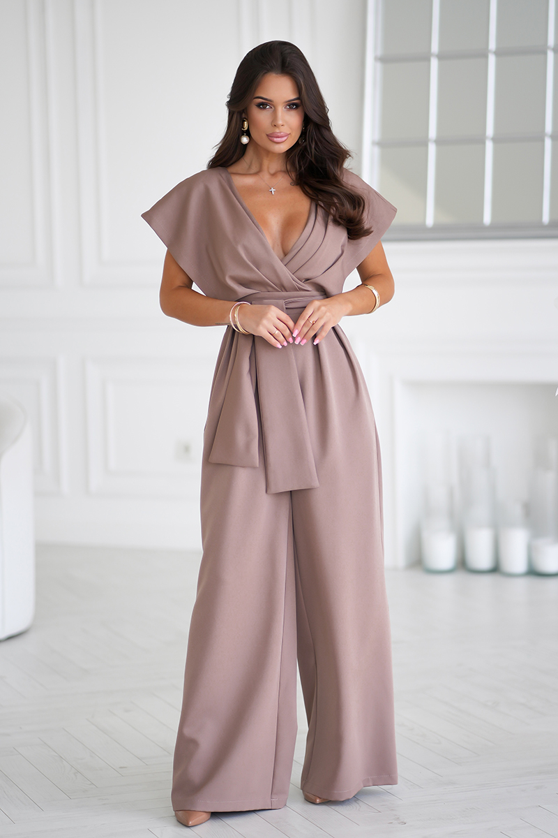 Elegantne jumpsuit, hele pruun