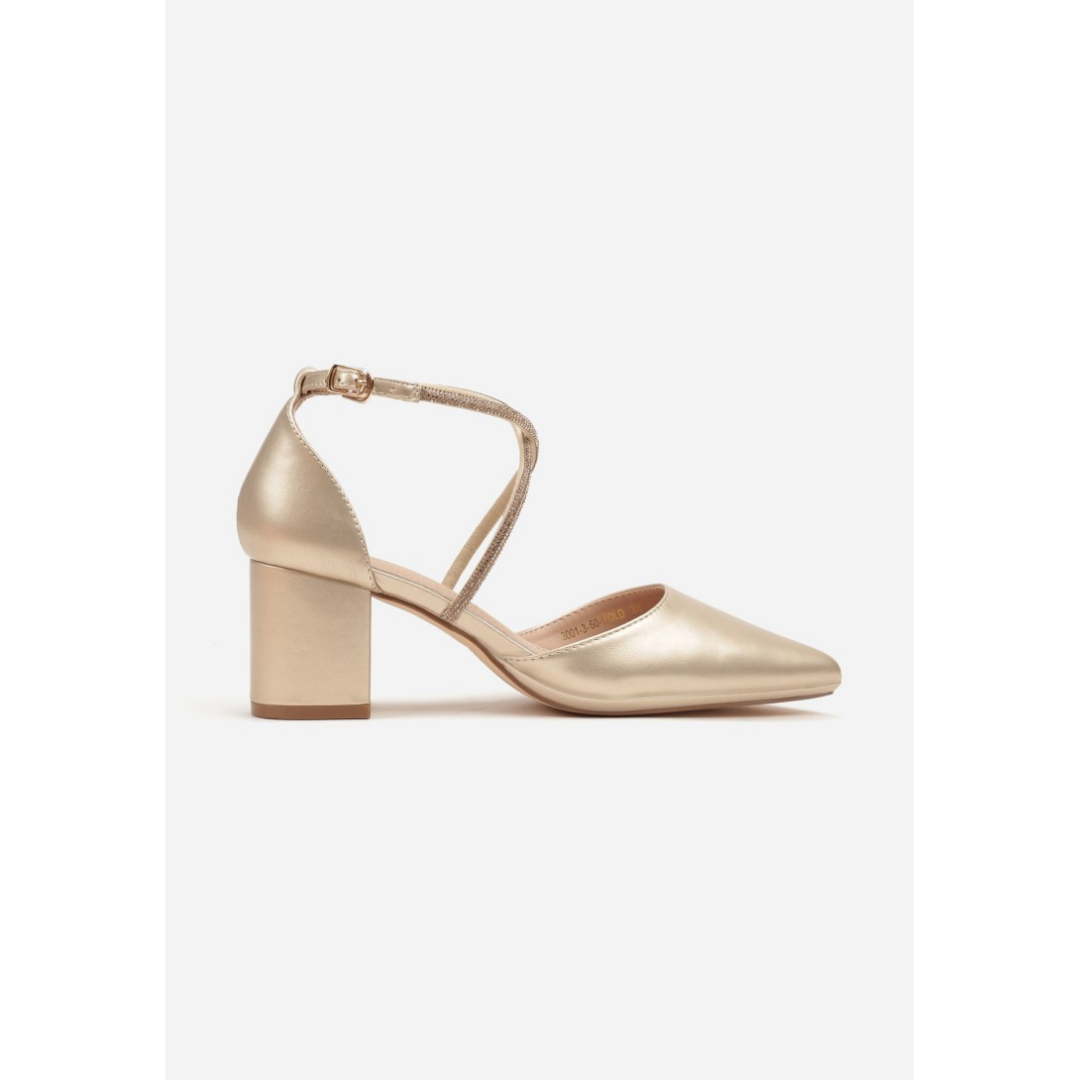 Heeled shoes, gold