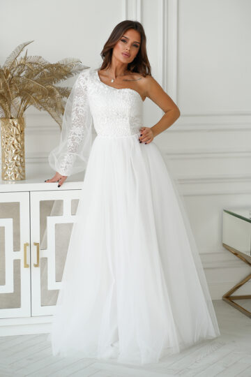 Luksuslik õhtukleit, valge