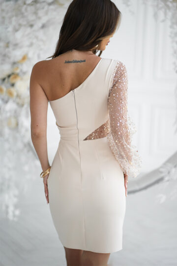 Elegantne õhtukleit, beež