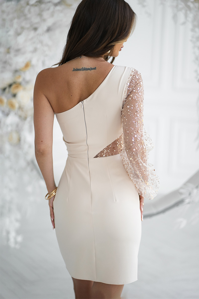 Elegantne õhtukleit, beež