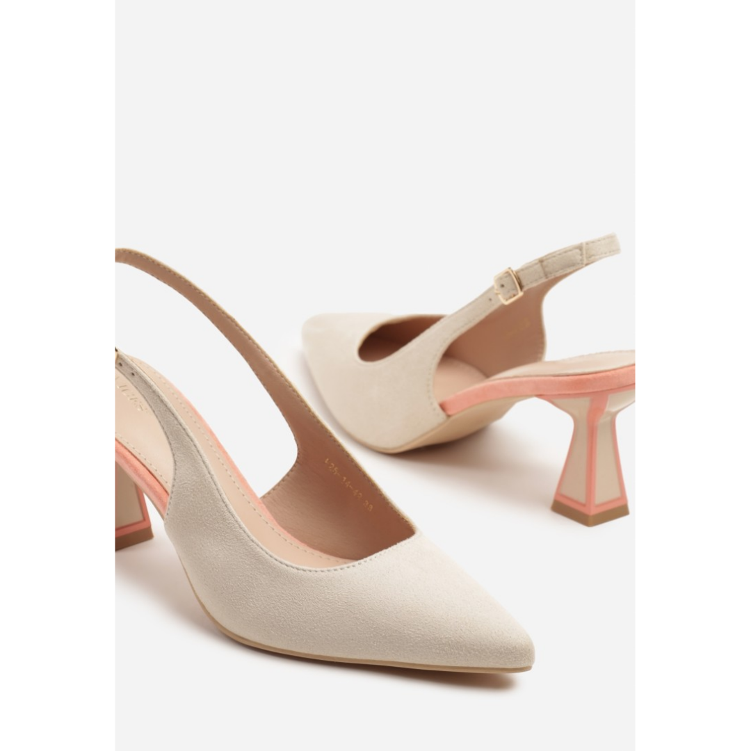 Heeled shoes, beige