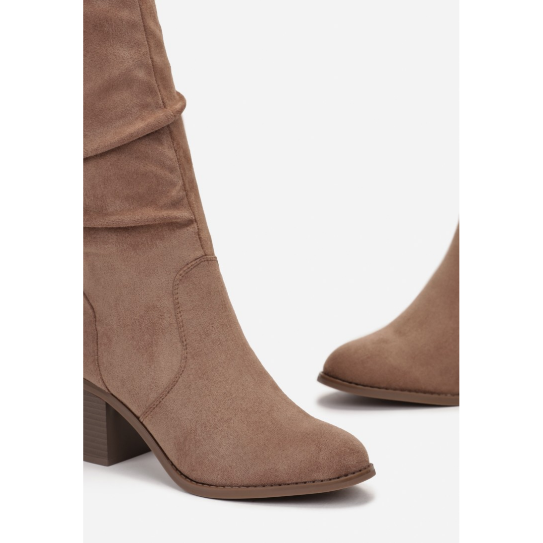 Heeled boots, beige