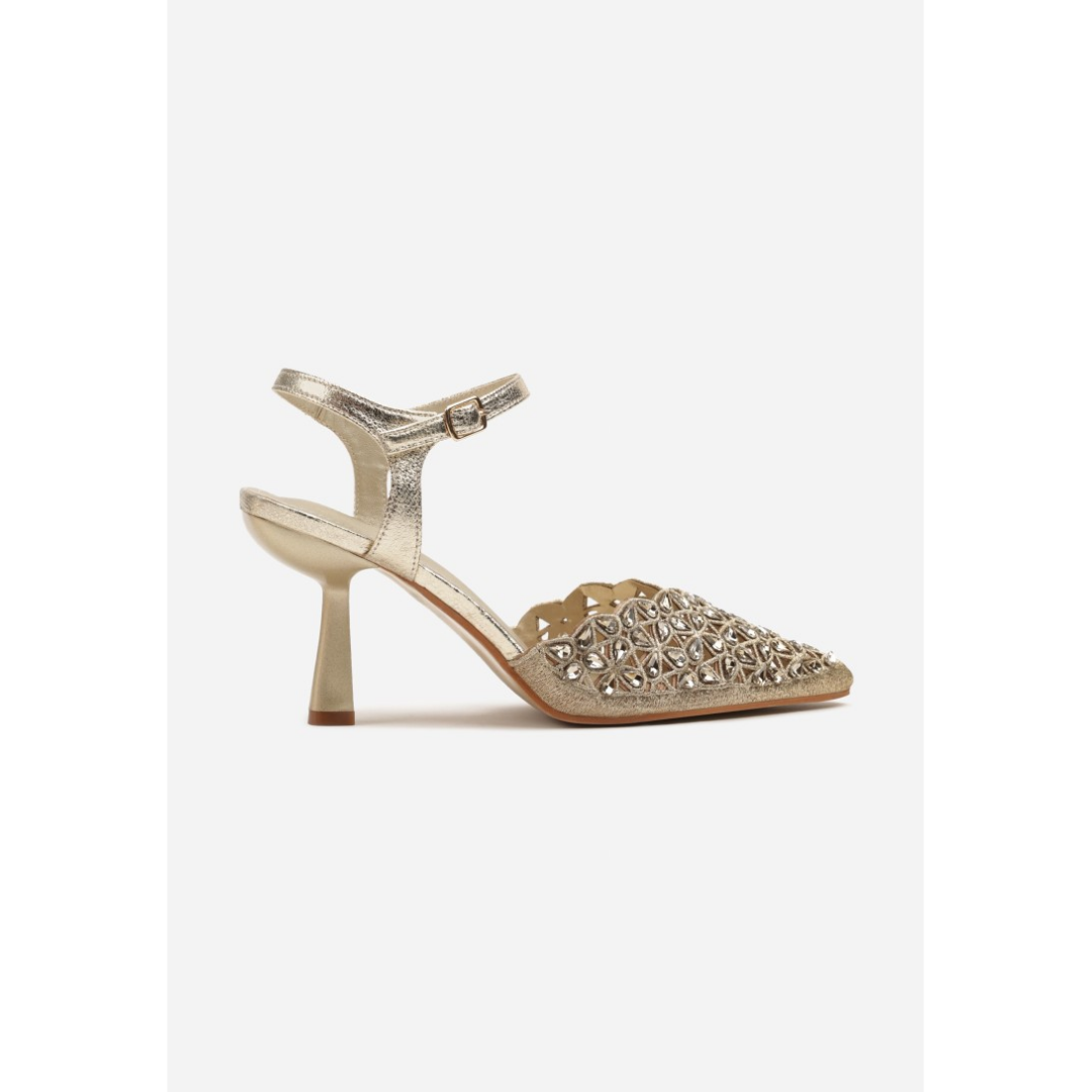Heeled shoes, gold