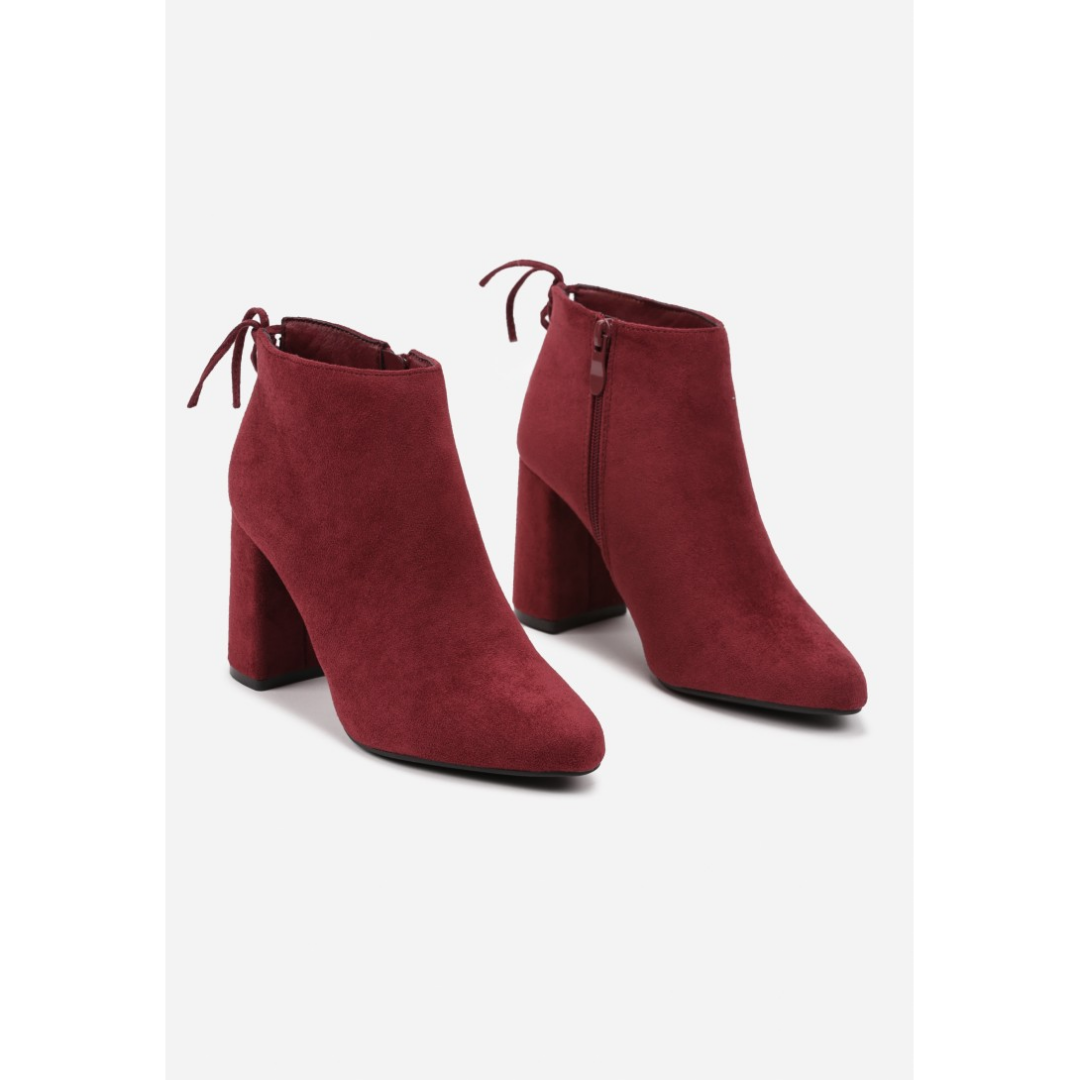 Heeled boots, red