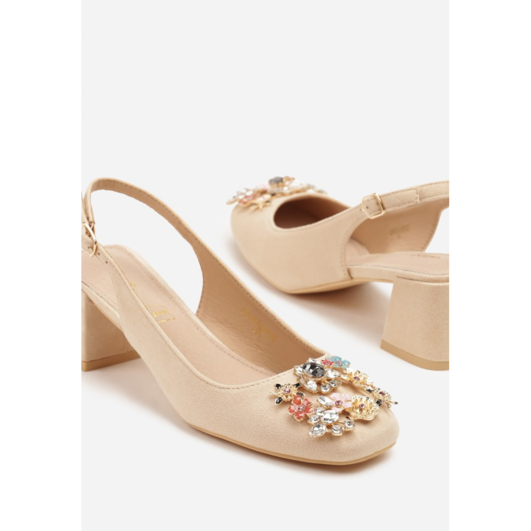 Heeled shoes, beige