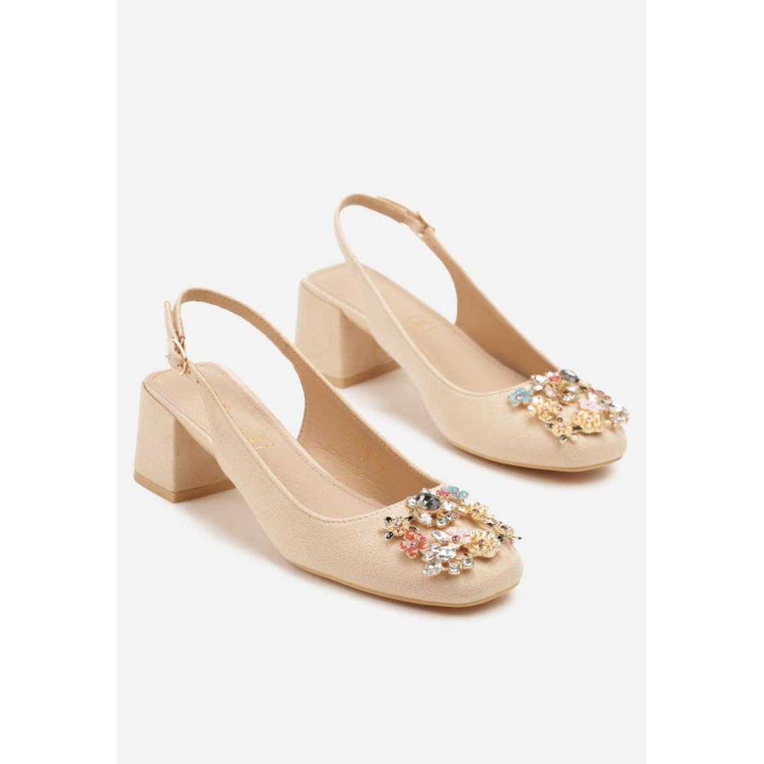 Heeled shoes, beige