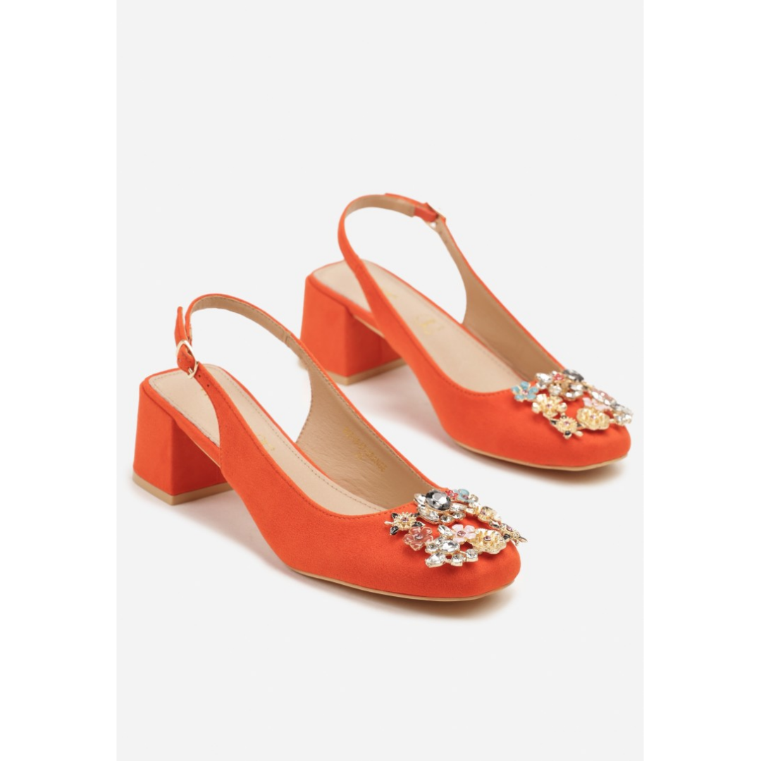 Heeled shoes, orange