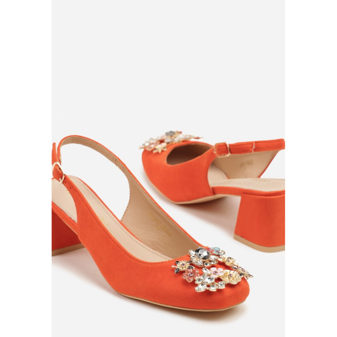 Heeled shoes, orange