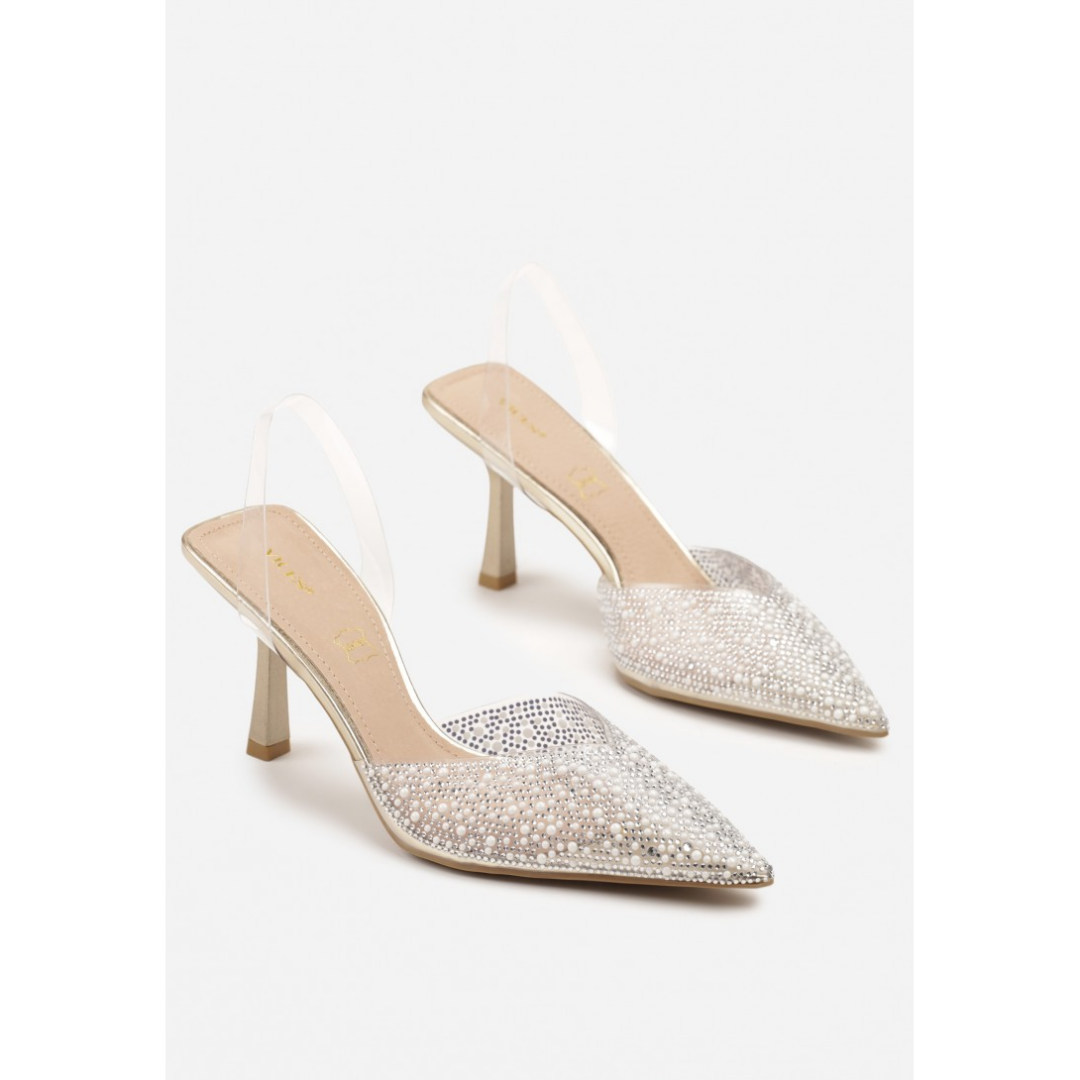 Heeled shoes, gold