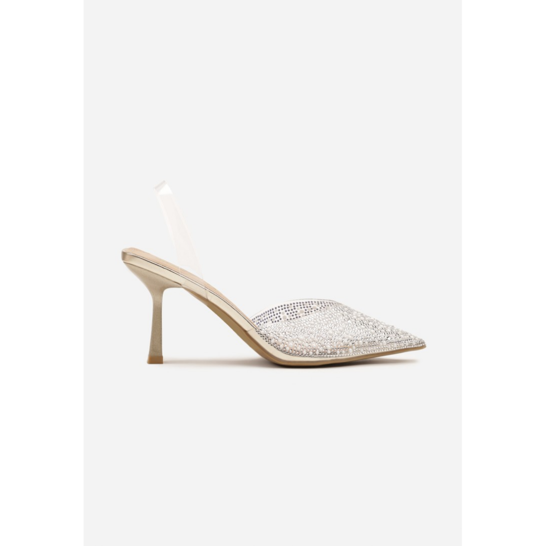 Heeled shoes, gold