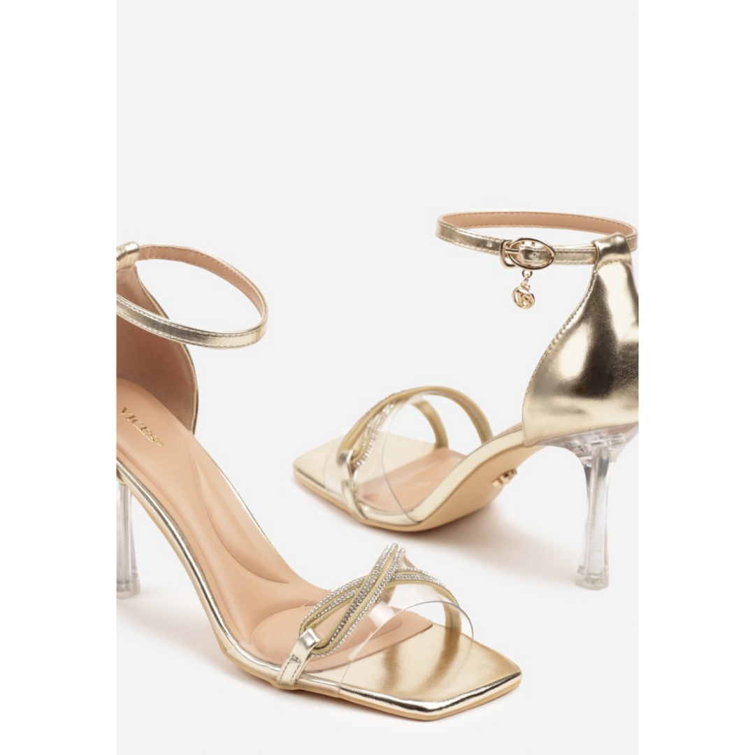 Open heel shoes, gold