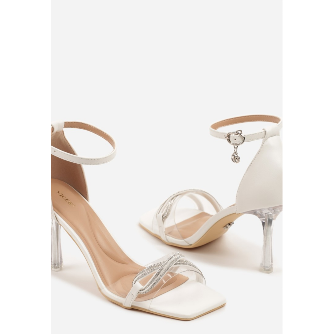 Open heel shoes, white