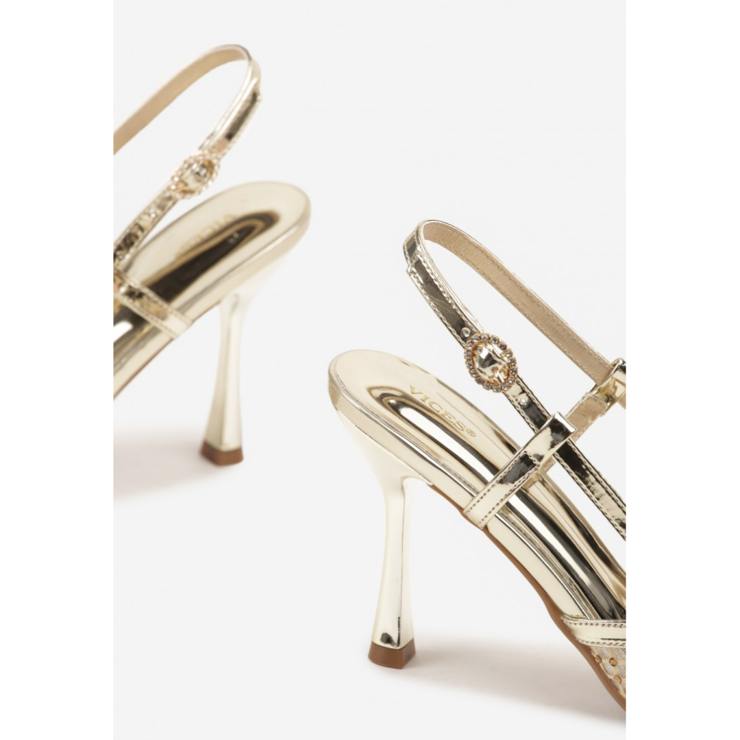 Heeled shoes, gold