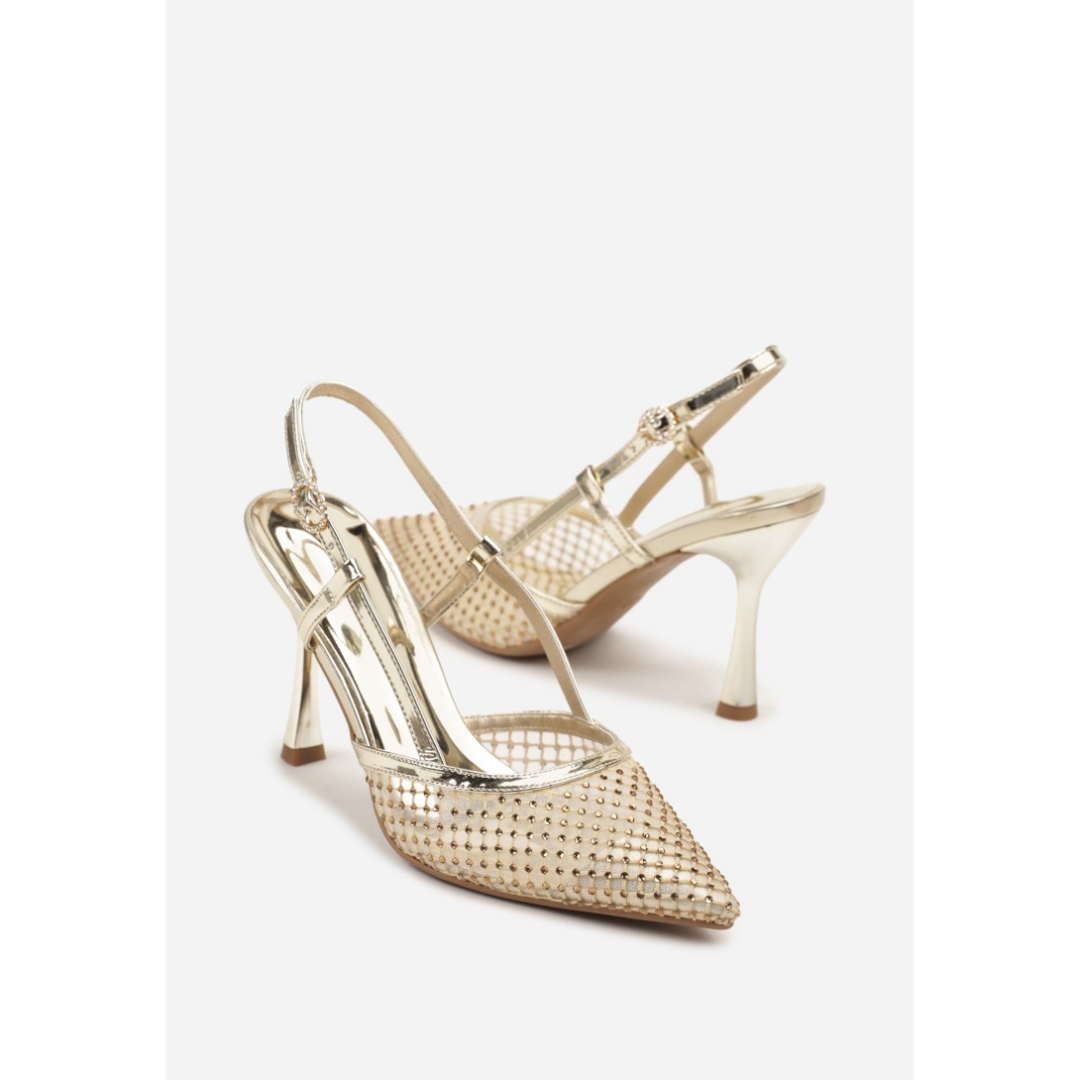 Heeled shoes, gold