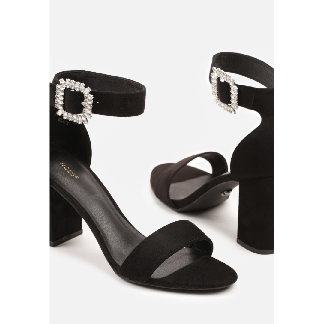 Open heel shoes, black
