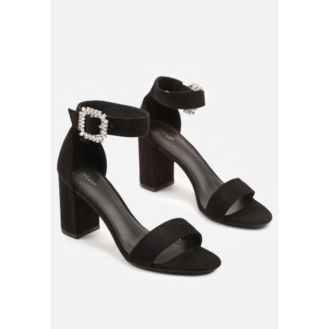 Open heel shoes, black
