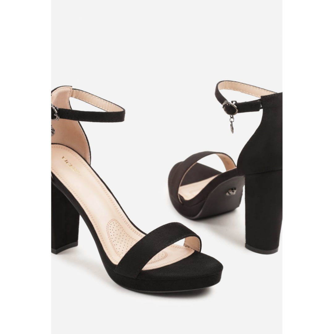 Open heel shoes, black