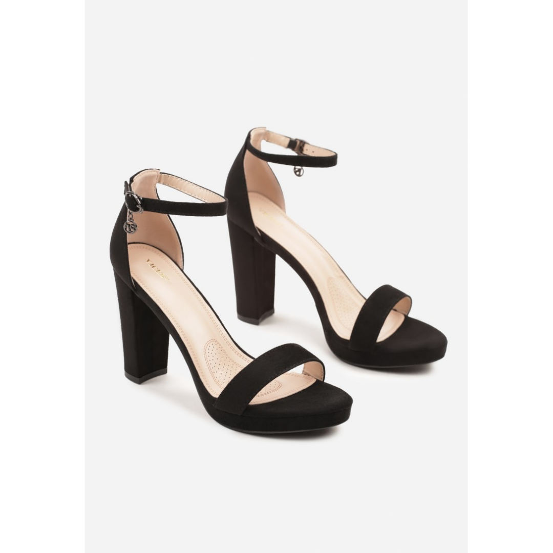 Open heel shoes, black