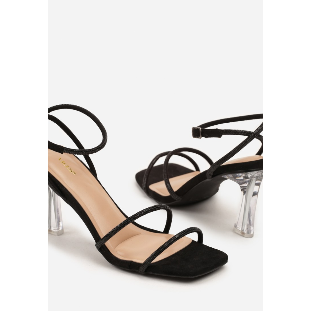 Open heel shoes, black