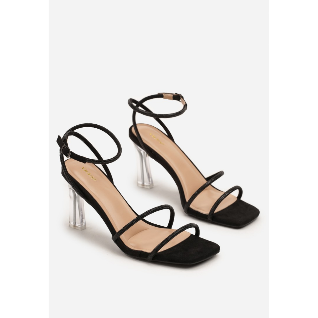 Open heel shoes, black