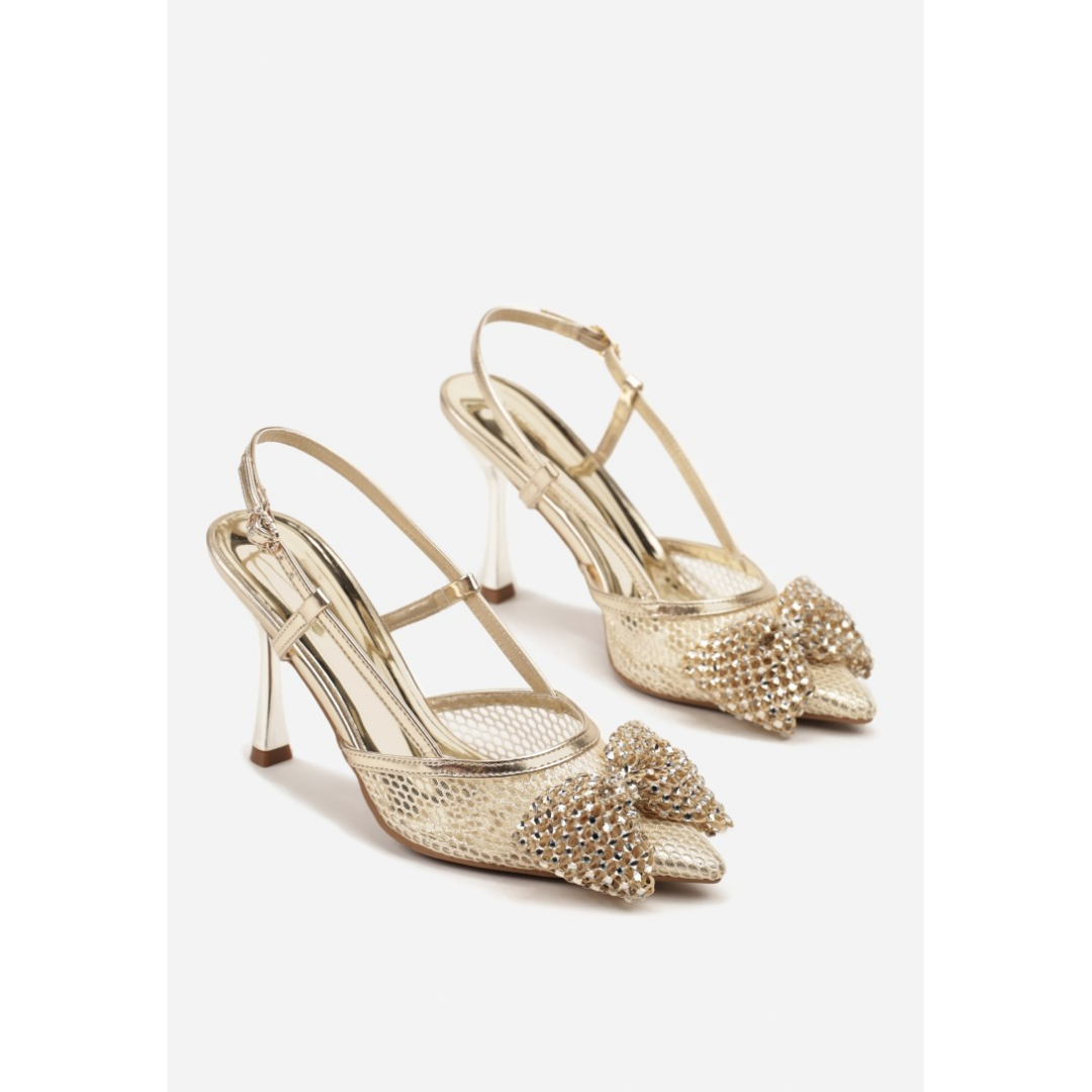 Heeled shoes, gold