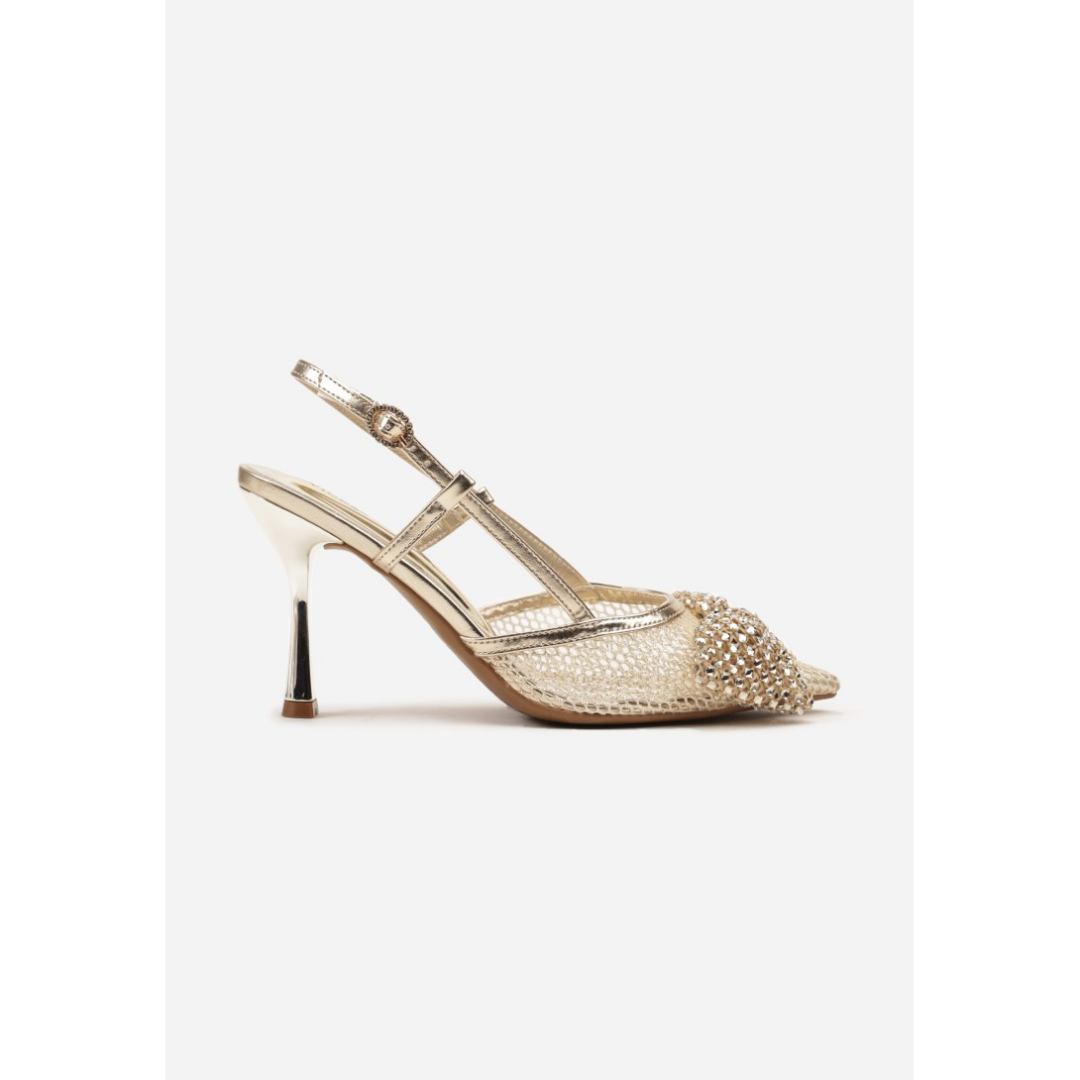Heeled shoes, gold