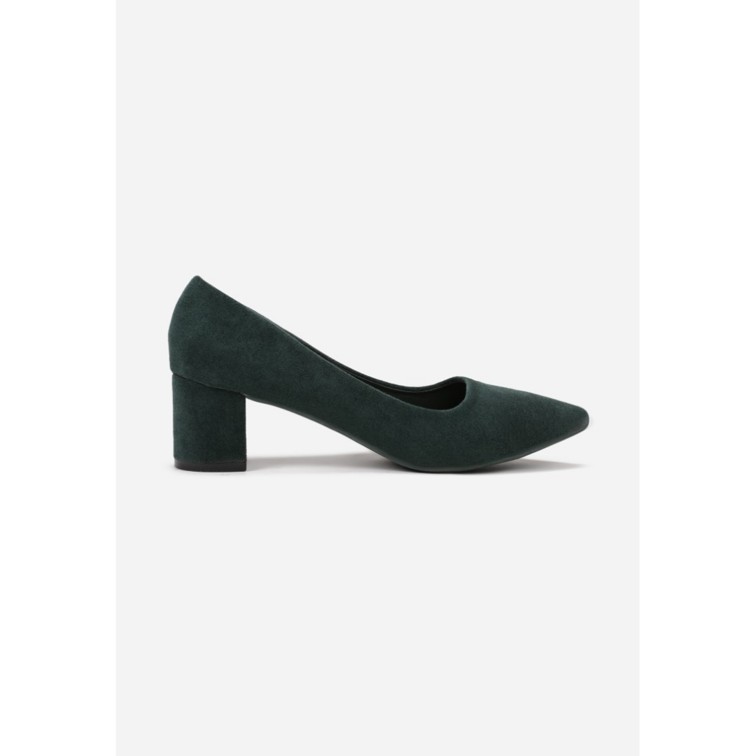 Block heel shoes, green