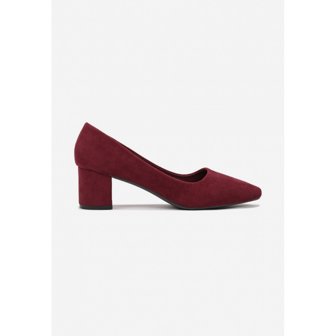 Block heel shoes, red