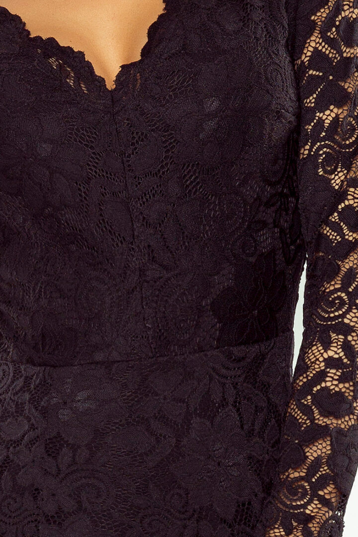 Lace evening dress, black