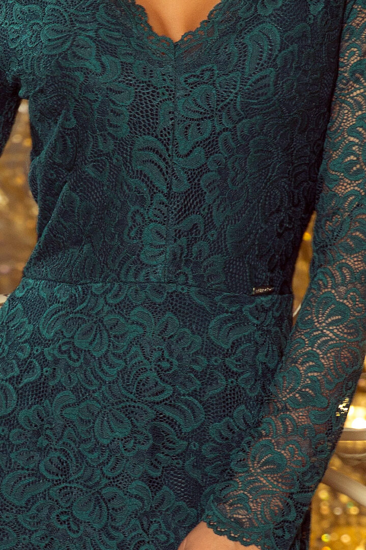 Lace evening dress, green